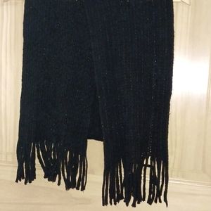 New York & Company Black Scarf with Bronze Thread going through it. Pre owned